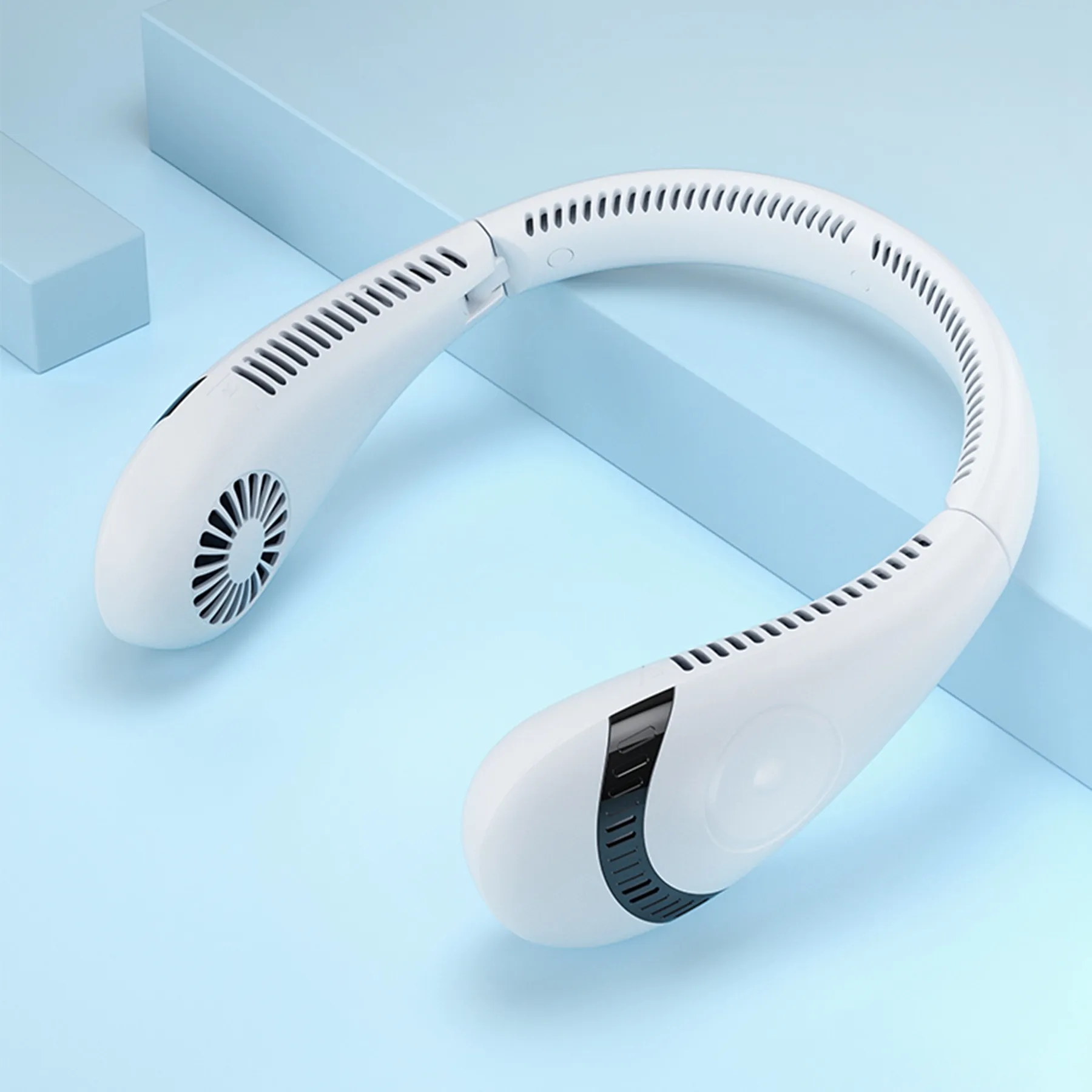 4000 mAh Foldable Summer Hanging Neck Fan 2
