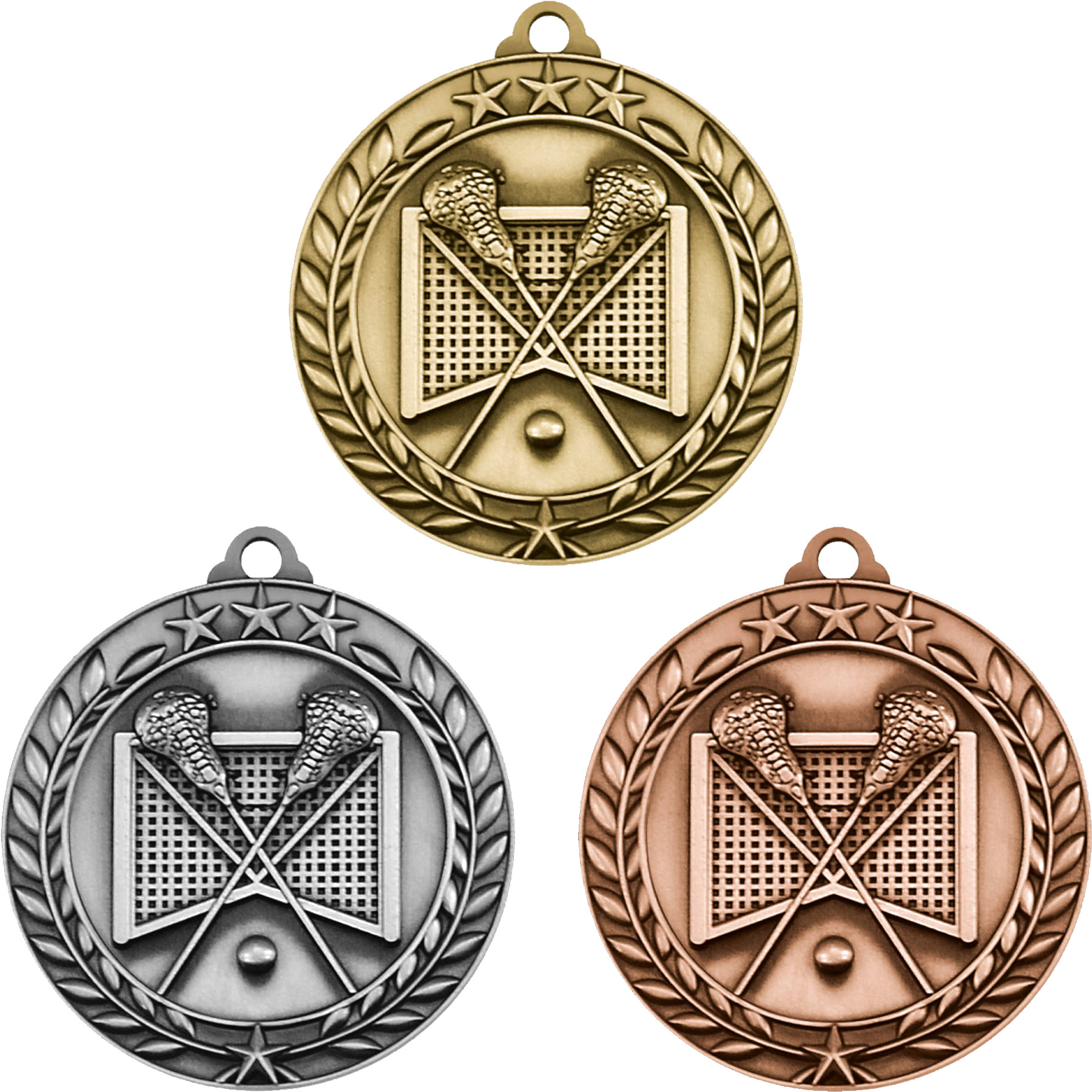 Stock Small Academic & Sports Laurel Medals: Lacrosse