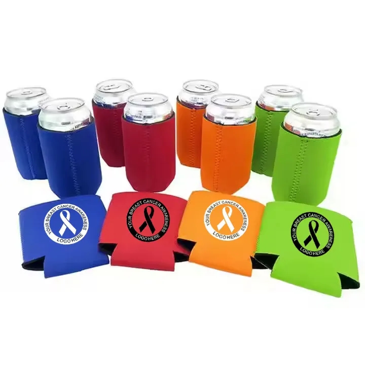 Breast Cancer Awareness Neoprene Can Coolers, custom koozie with logo imprint 6