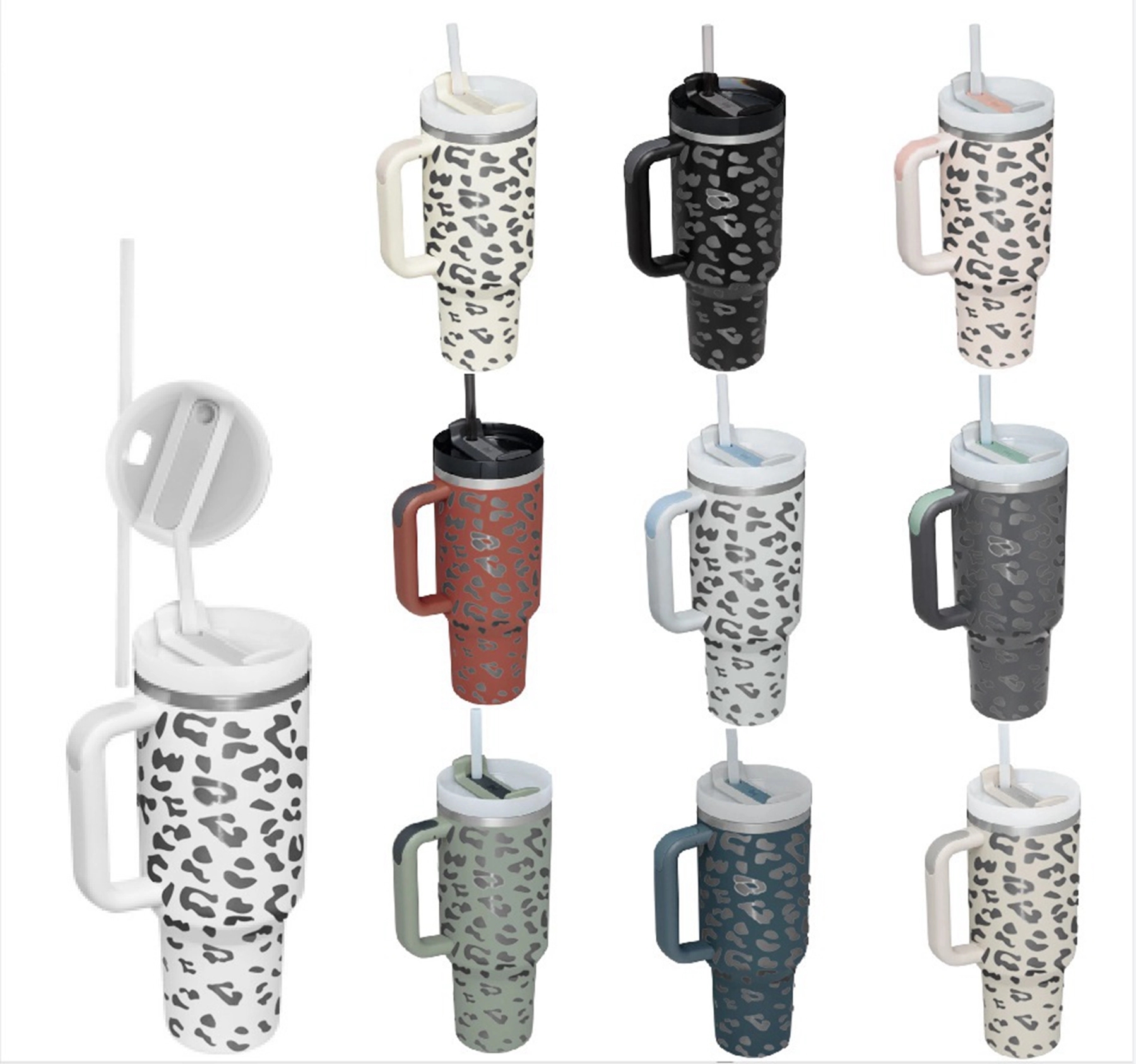 40 Oz.Double Wall Mug with Handle & Straw 9