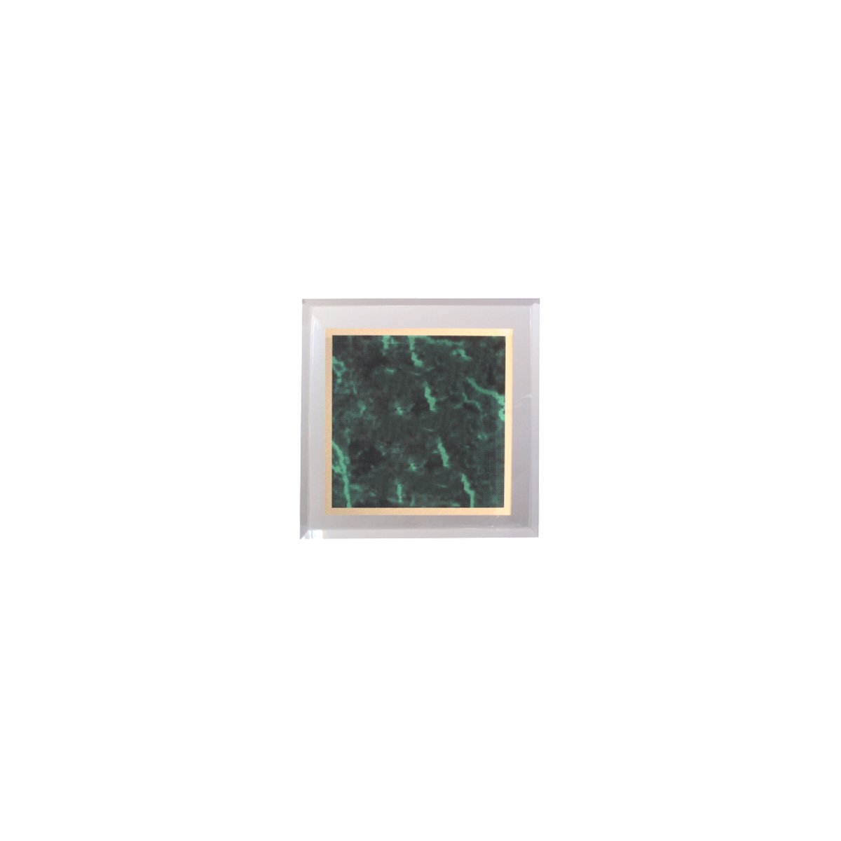 3 3/4" x 3 3/4" Green Marbleized Acrylic Paperweight 3