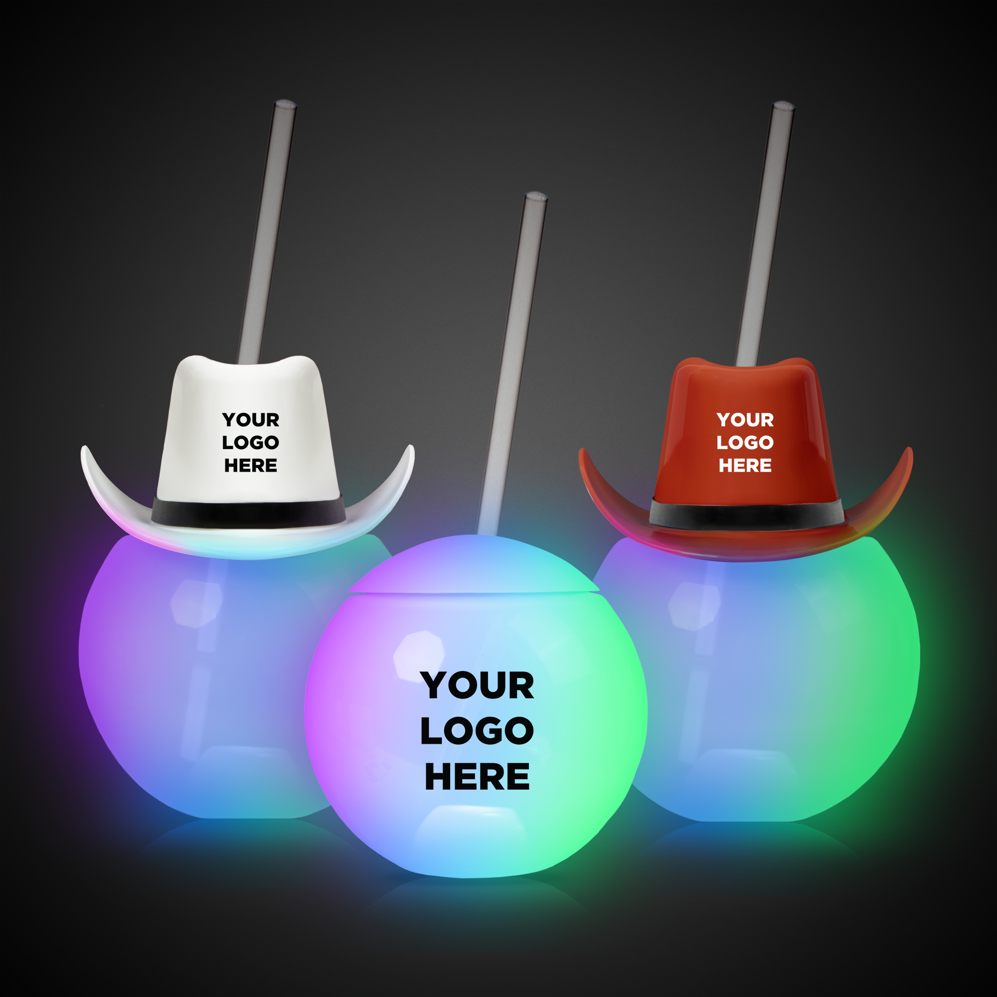 20oz Multicolor LED Ball Tumbler with Straw 13