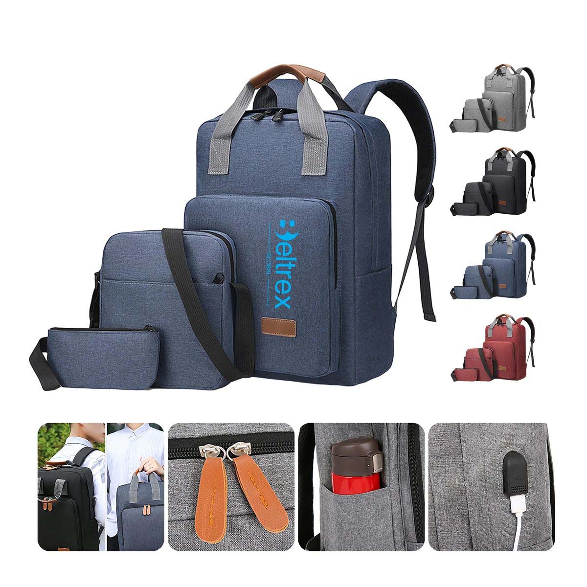 Durable Commuter Travel Bag Set with Side Pockets 3