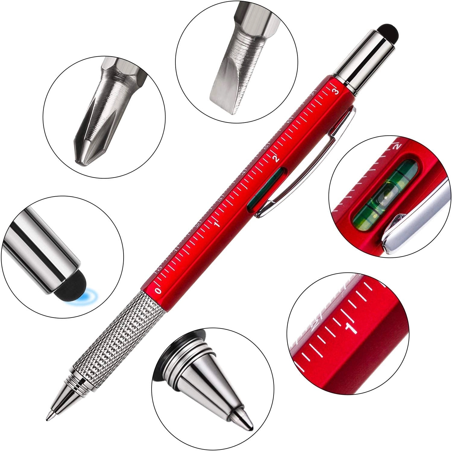 6-in-1 Stylus Twist Tool Pen- Plastic barrel 13