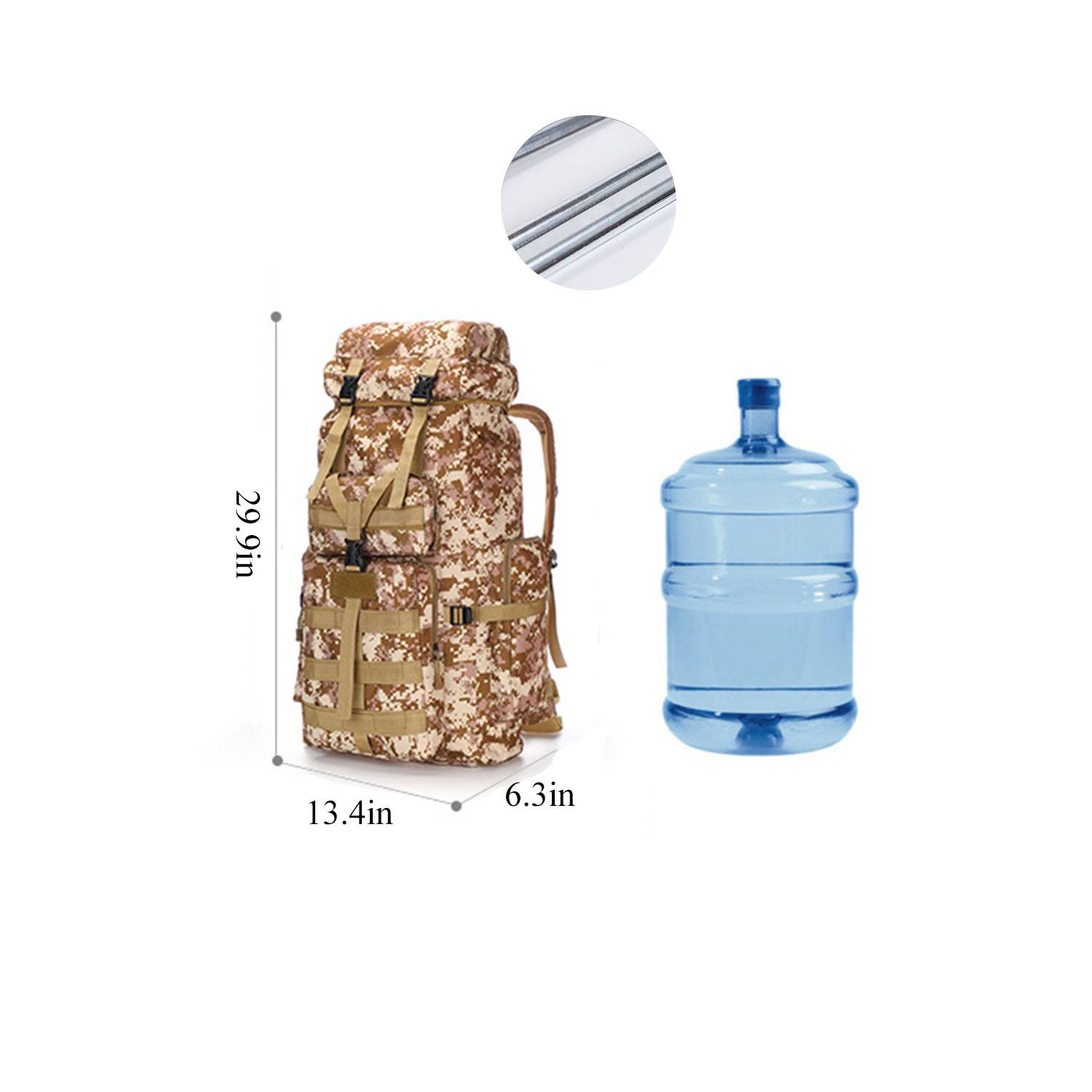 Aluminum Alloy Bracket Travel Backpack Tactical Bag 1