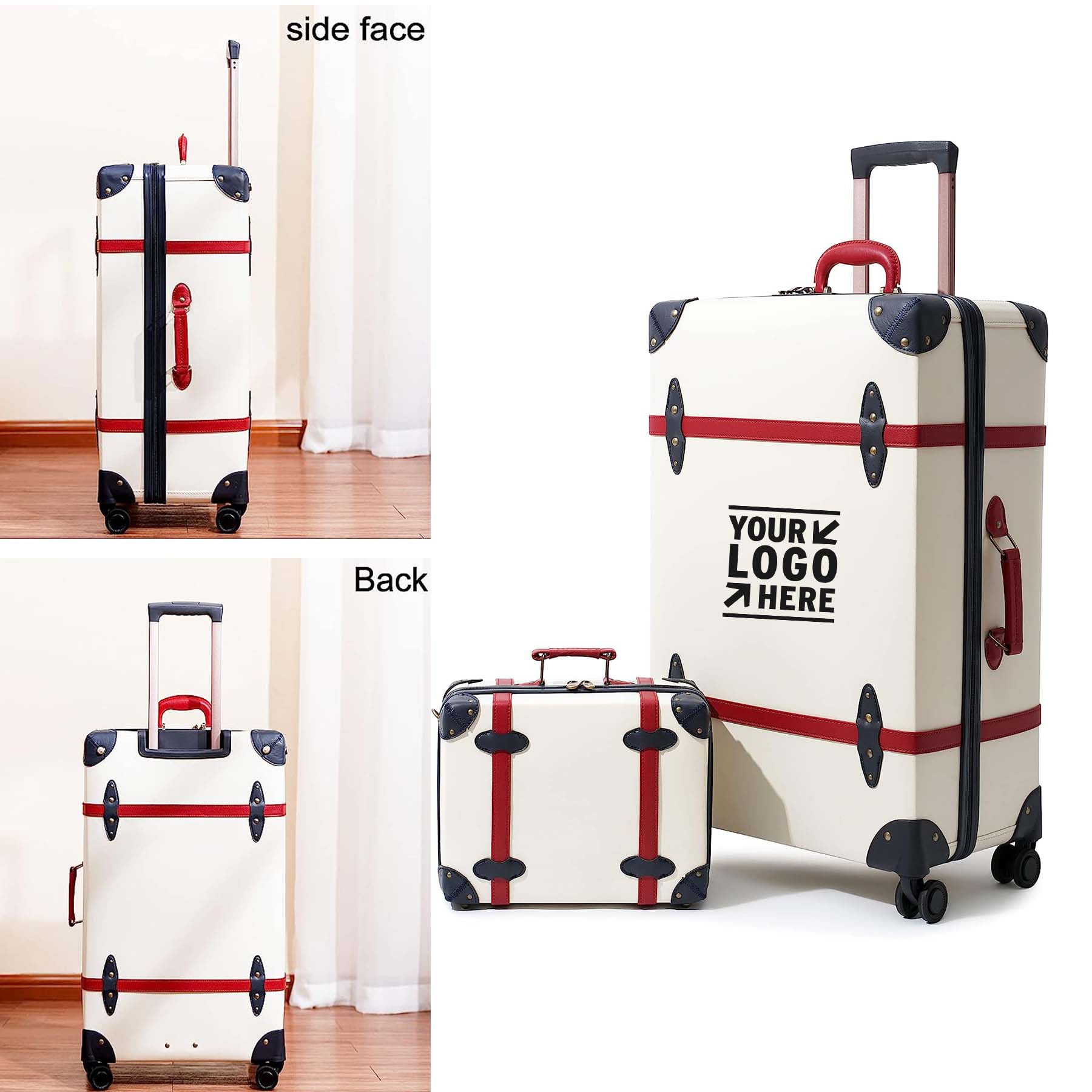 2 Pieces 28Inch Vintage Lightweight Hardside Spinner Wheels Travel Waterproof Luggage Set 2