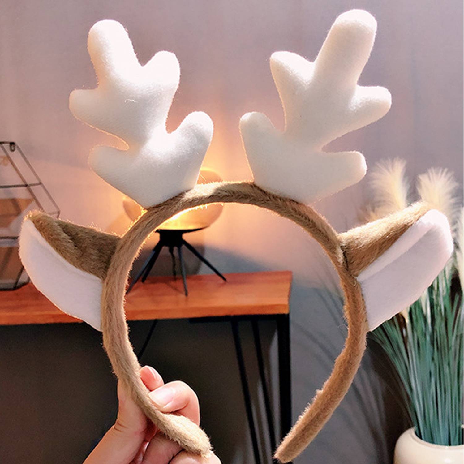 Christmas Simple And Cute Plush Reindeer Headband 4