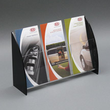 Countertop Brochure Hlder with Curved Sides, 1-Tier 3-Pocket 1