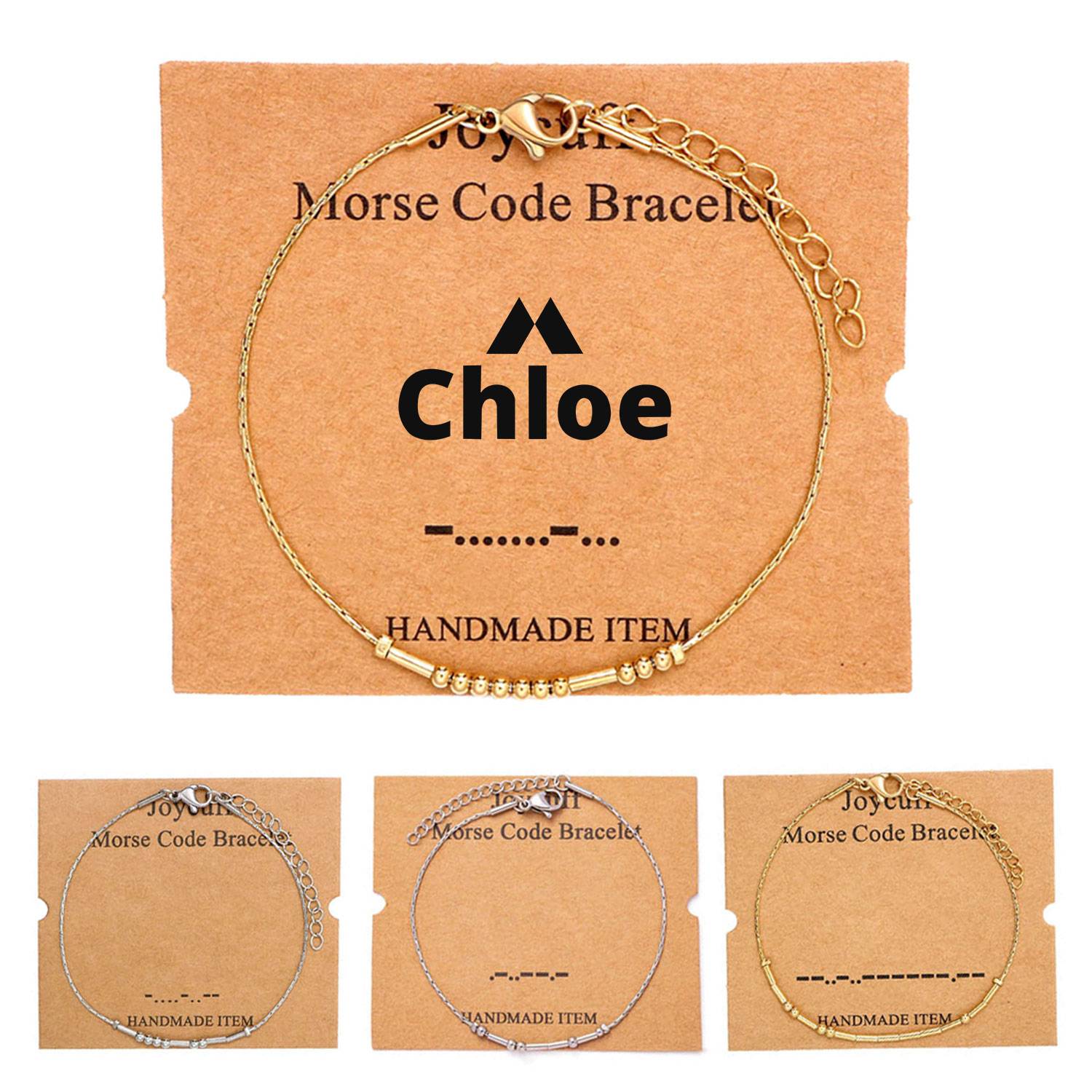 Stainless steel Morse code bracelets Silver Beads Jewelry 2