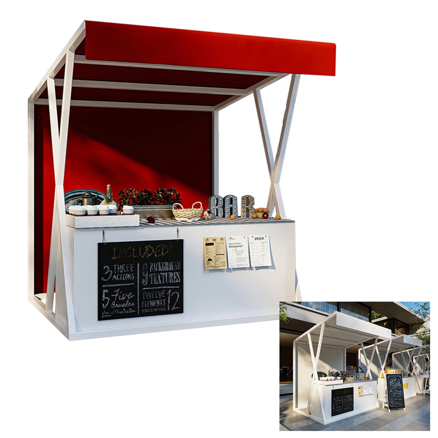 Outdoor Stall With Counter 3