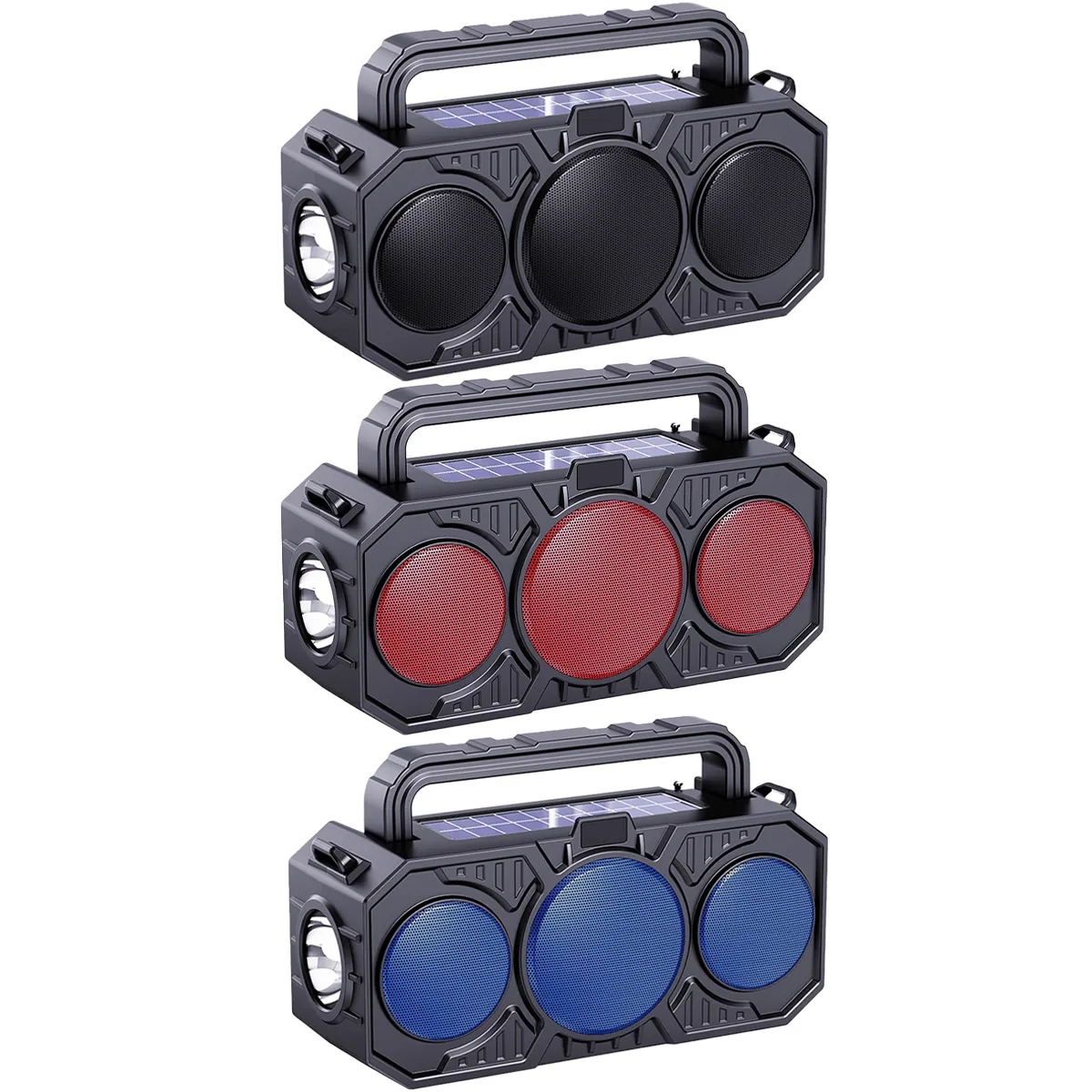 Solar Bluetooth Wireless Speaker with Strap and Flashlight 6