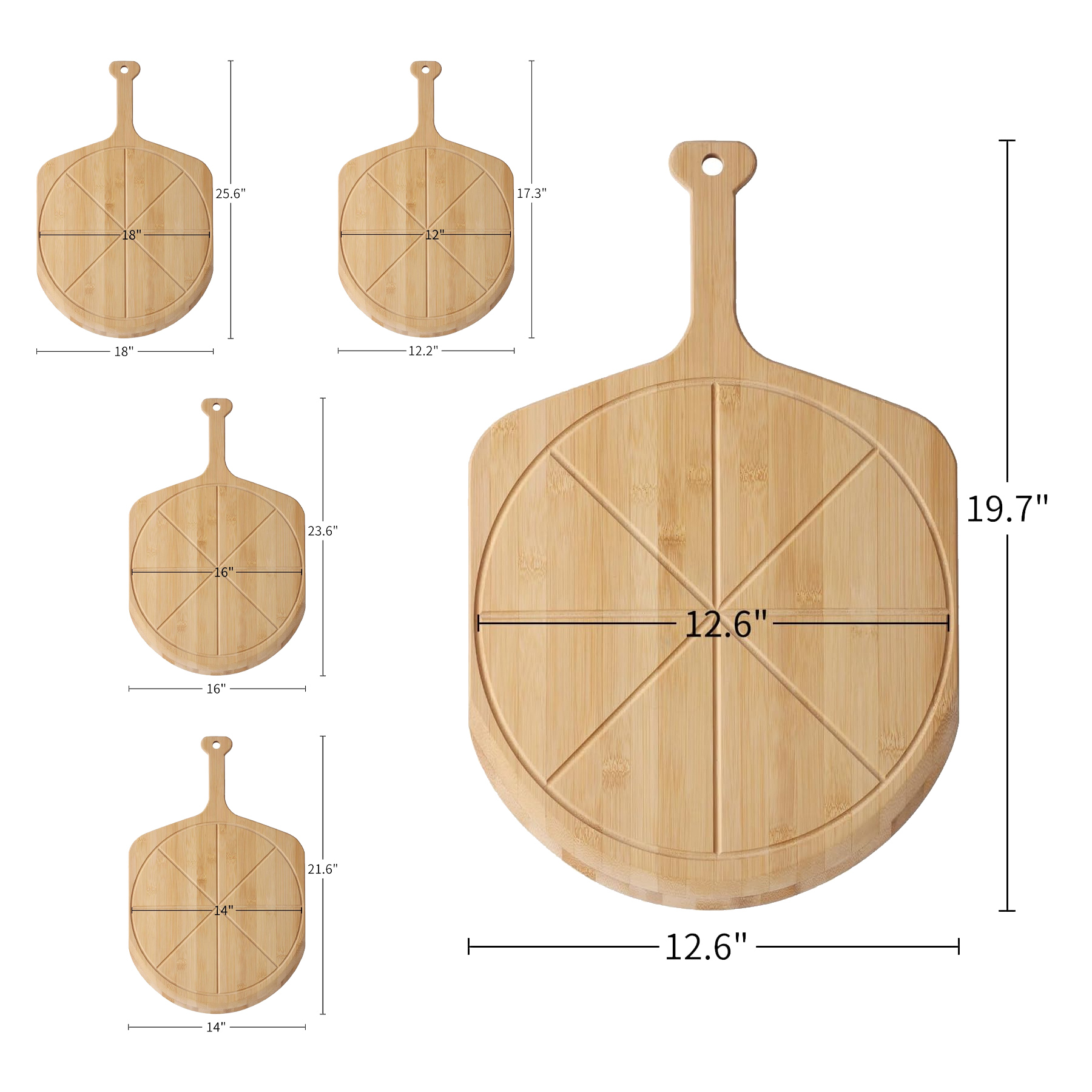 12" Bamboo Pizza Peel 2