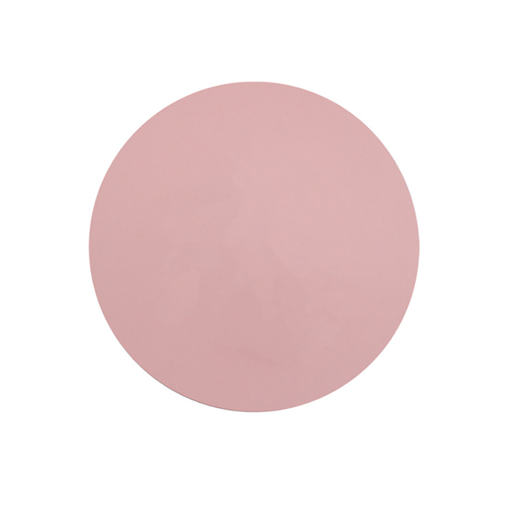 PU Round Rubber Computer Mouse Pad with Stitched Edge 2