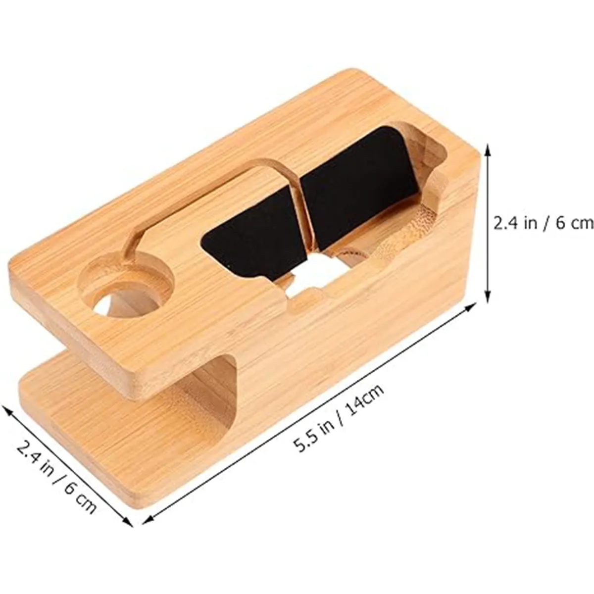 Wooden Phone & Watch Stand Holder Charging Station Dock 2