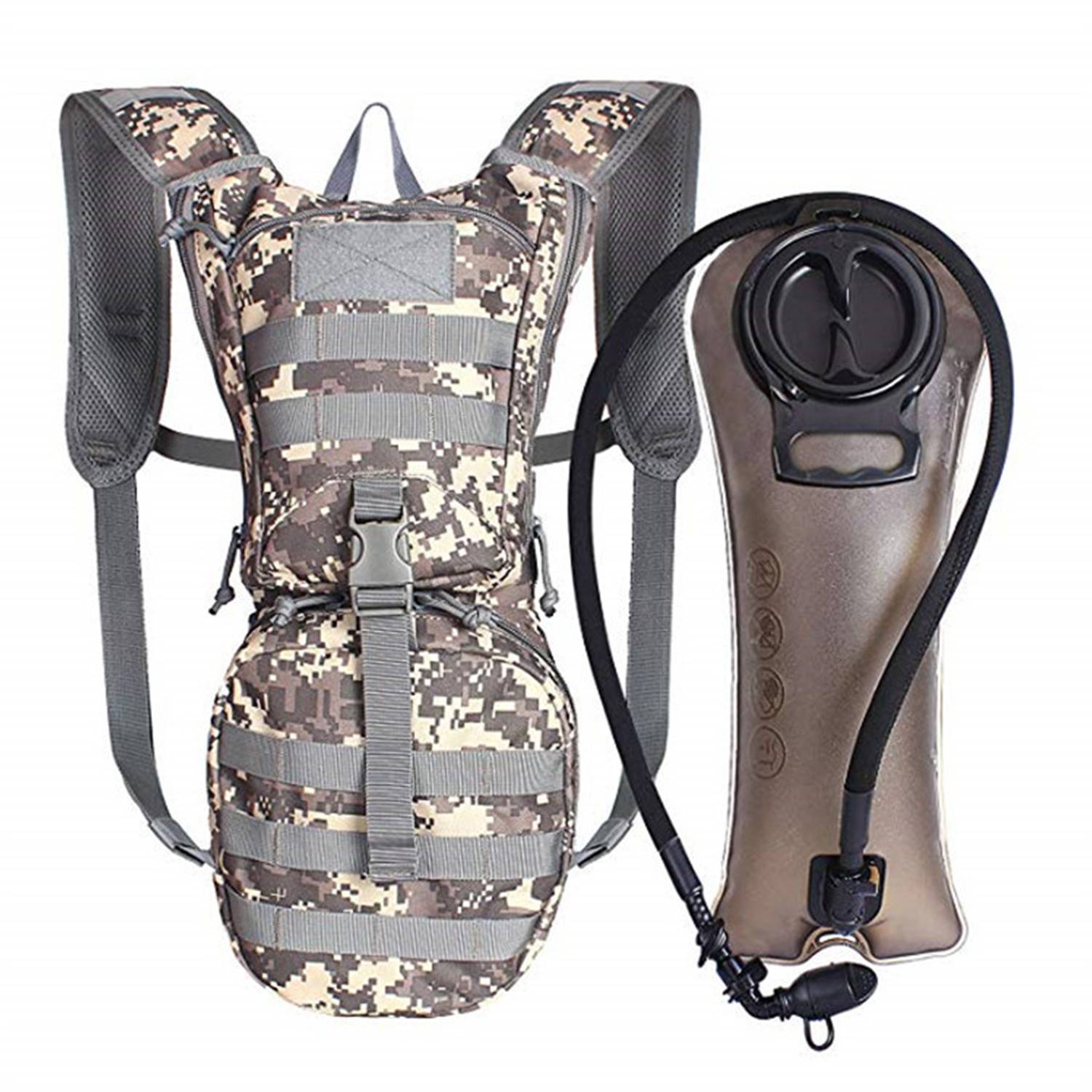 Outdoor Tactical Hydration Backpack w/ 3L Water Bladder 4