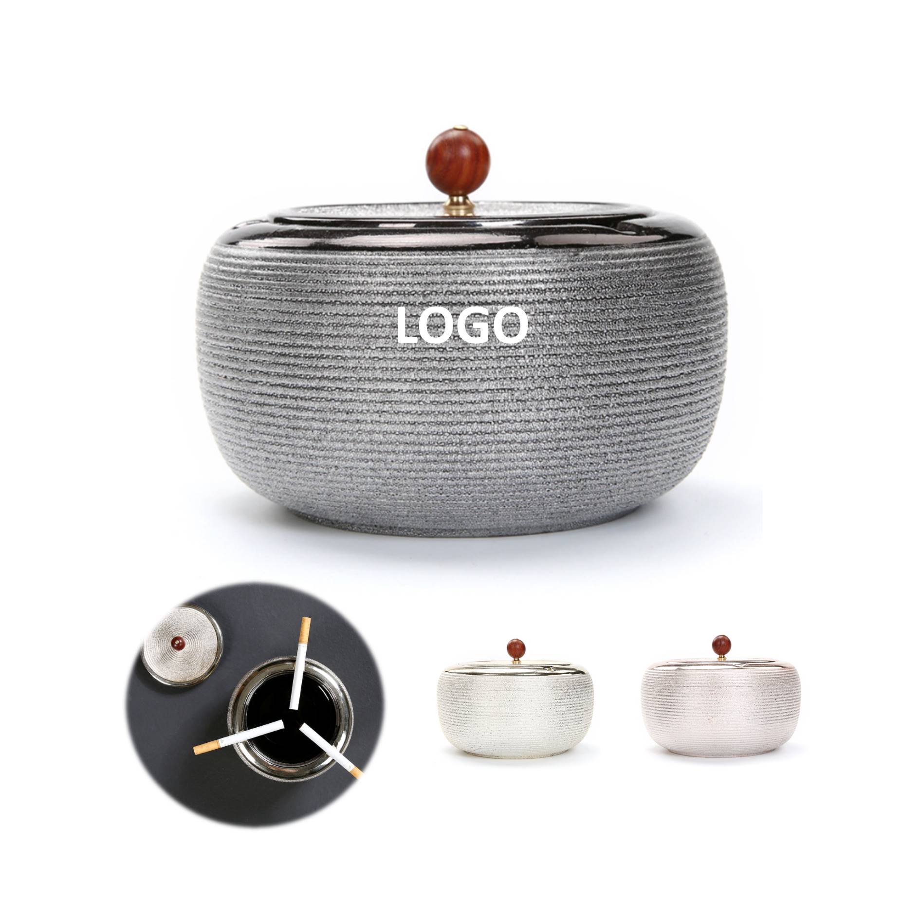 Creative Luxury Ceramic Ashtray With Lid 3
