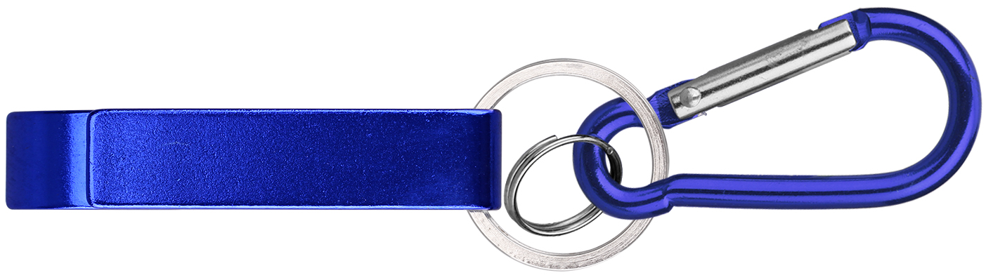 Deluxe plain can and bottle opener with split key ring & carabineer 1