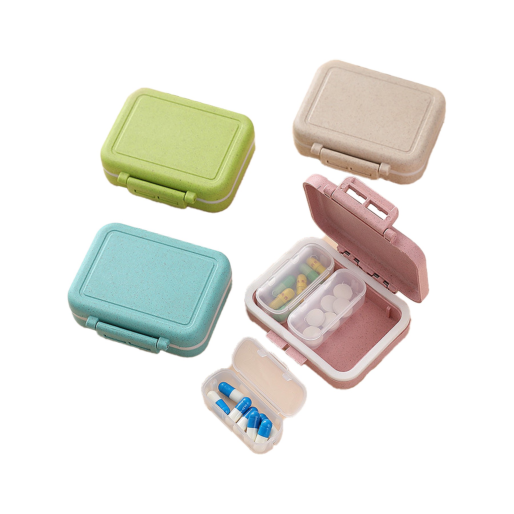 Double Sealed Environmentally Friendly 7 Day Daily Pill Case 9