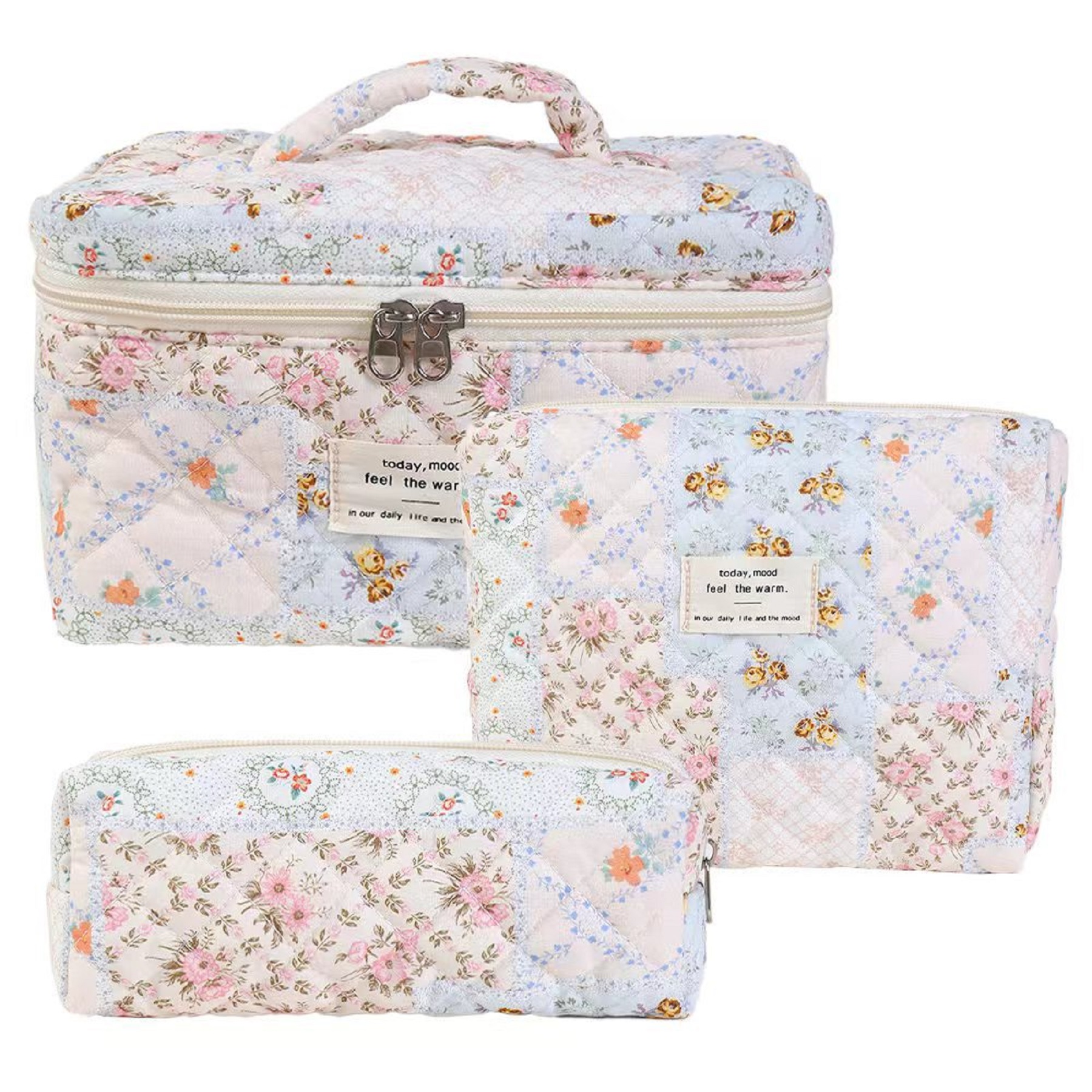 3 Pack Cotton Makeup Bag Set 11