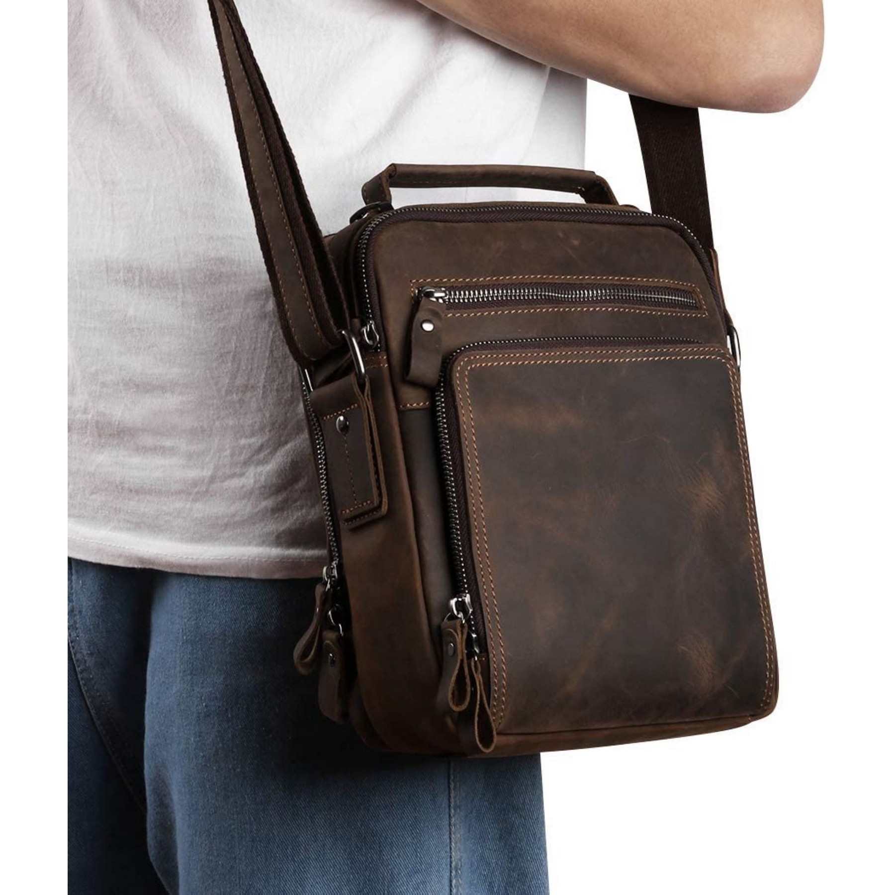 Genuine Leather Messenger Bag 2