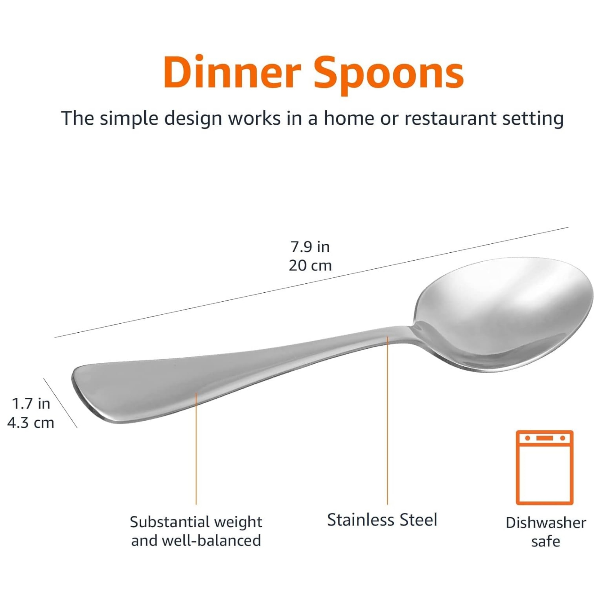Basics Stainless Steel Dinner Spoon 3