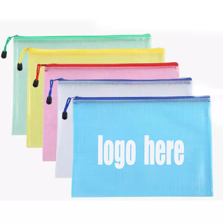 PVC Mesh Zipper Pouch Document Bag 4