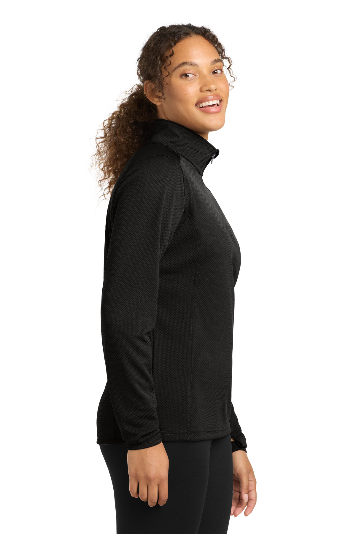 Sport-Tek Women's Sport-Wick Textured 1/4-Zip Pullover. LST860 33