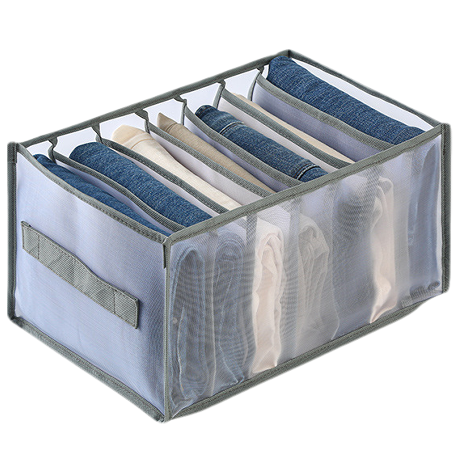 7-Grid Foldable Nylon Mesh Clothes Storage Organizer 3