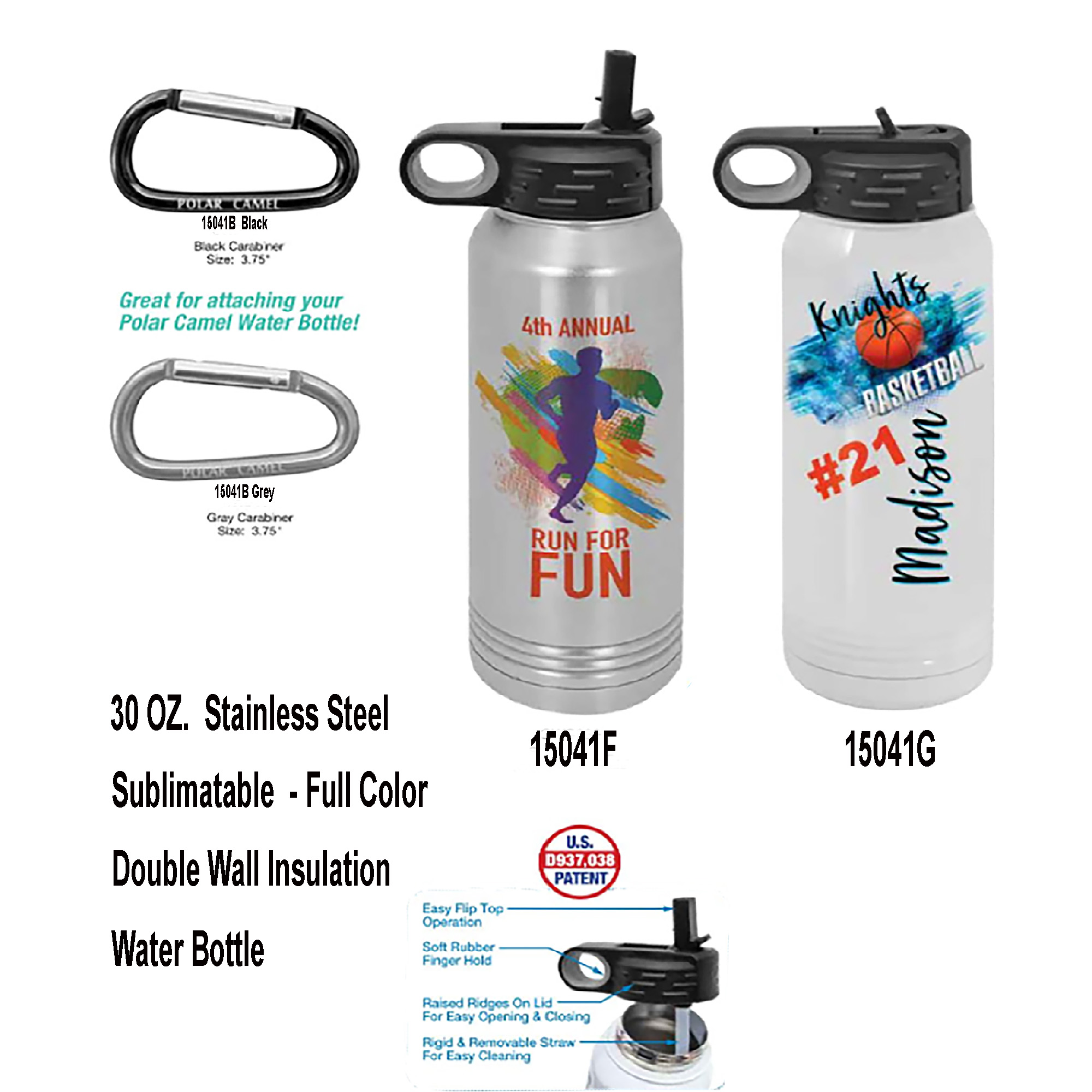 30 Oz. Stainless Steel Polar Camel Sublimatable Photo Water Bottl 2
