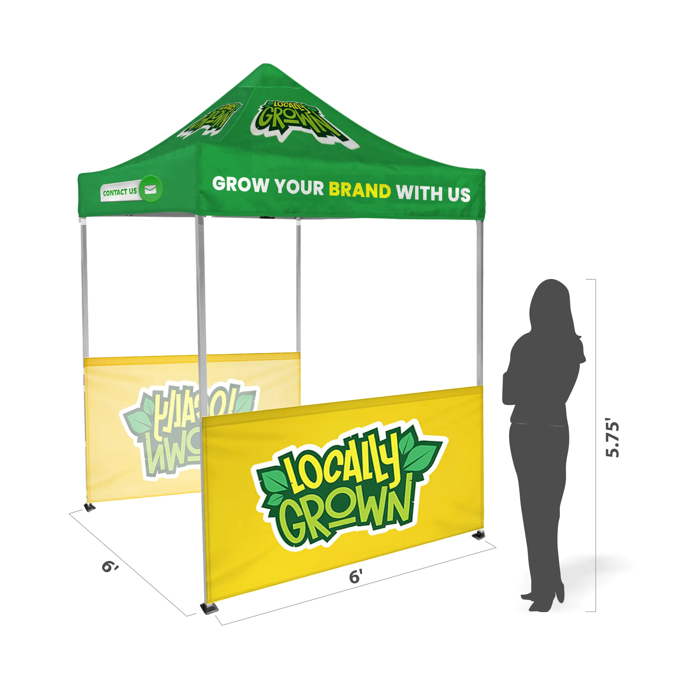 6'x6' Tent Canopy with frame and two half wall 2