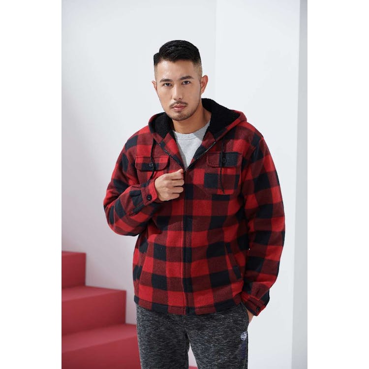 Men's Plaid Berber Sherpa Lined Jackets S-2XL 2