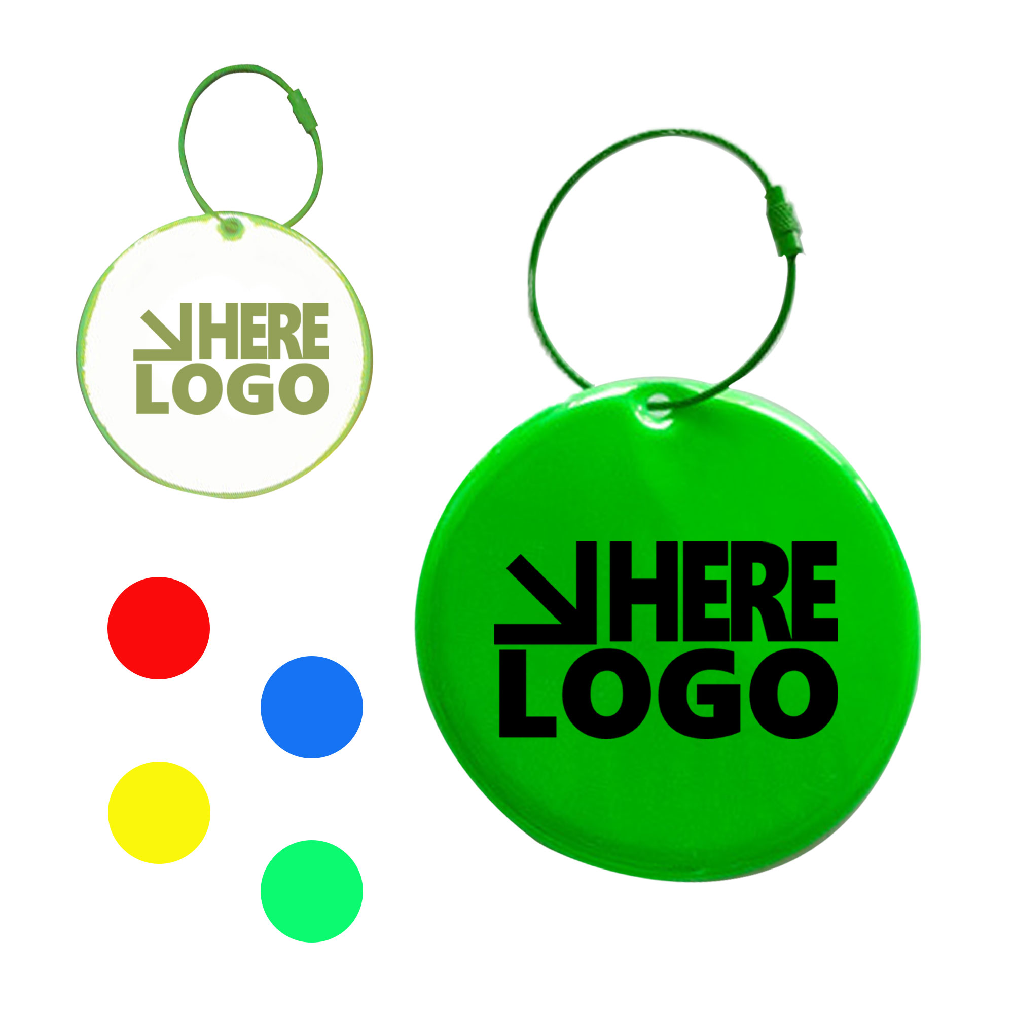 MOQ 100 Round 2"x 2" Reflective PVC Circle Pendant 2