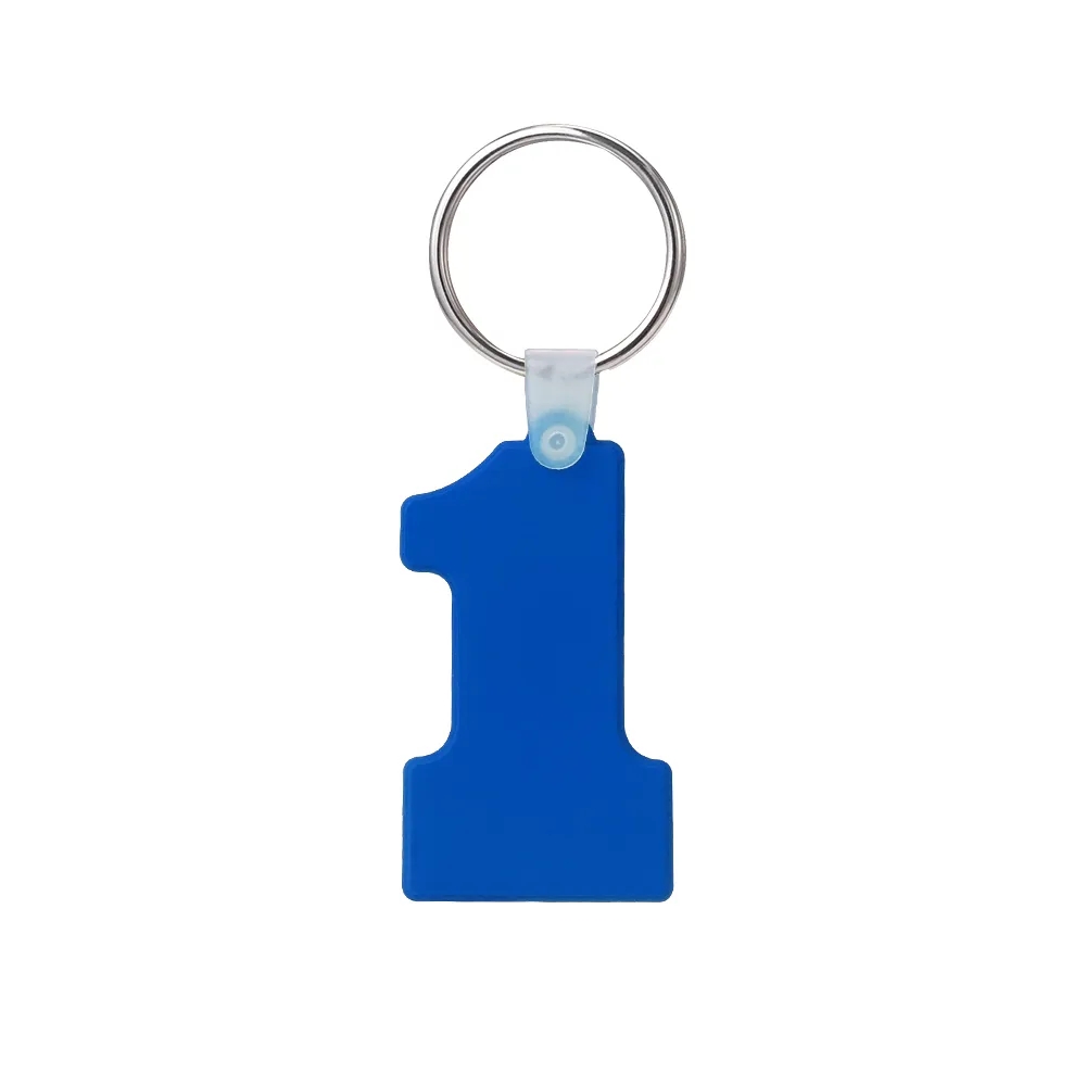 Number One-Shaped Silicone Keychain 3