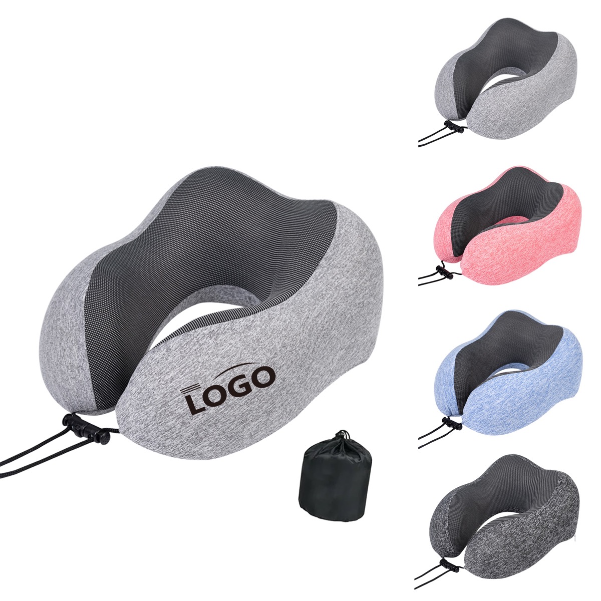 Travel Memory Foam Neck Pillow With Carry Bag 6
