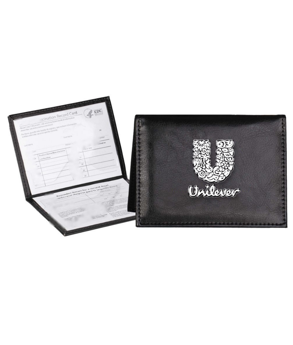 Leatherette Vaccine Card Holder - Deboss / Aluminum Foil 11