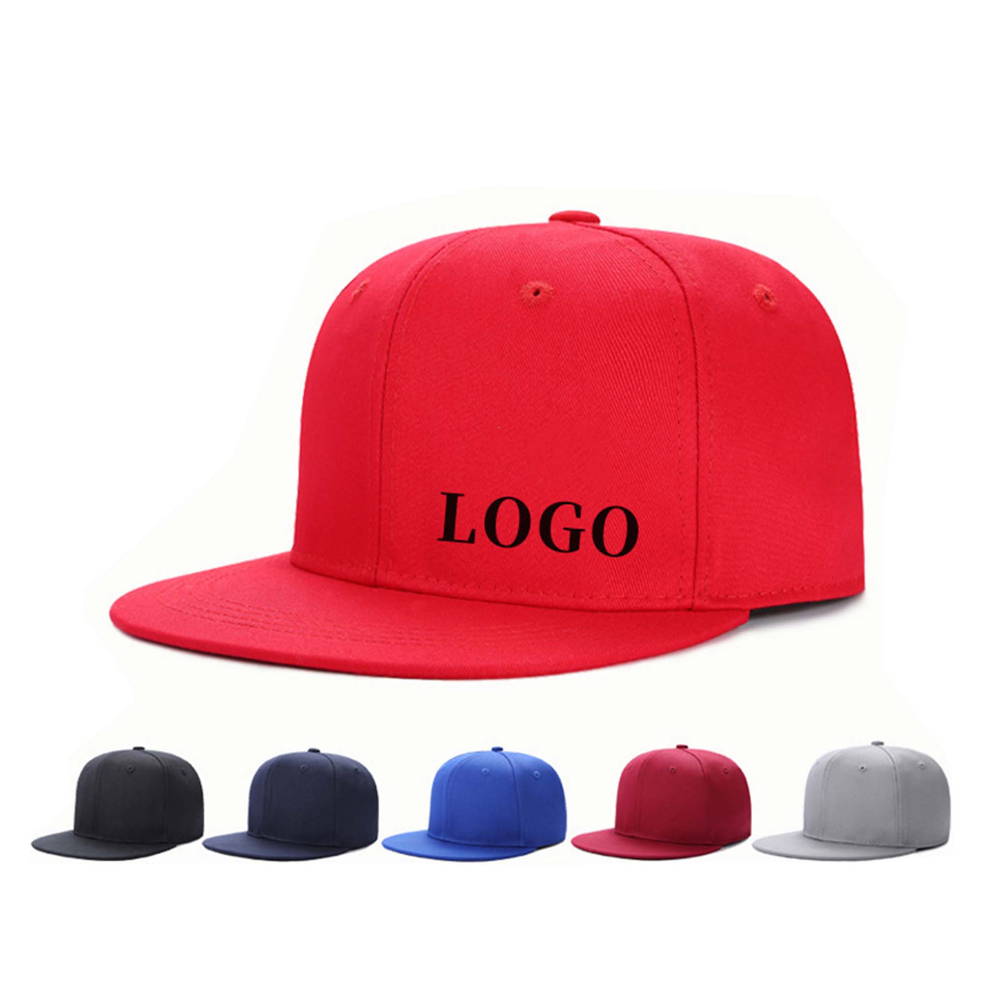 MOQ 50 Hip Hop Flat Baseball Cap Brim Hats 3