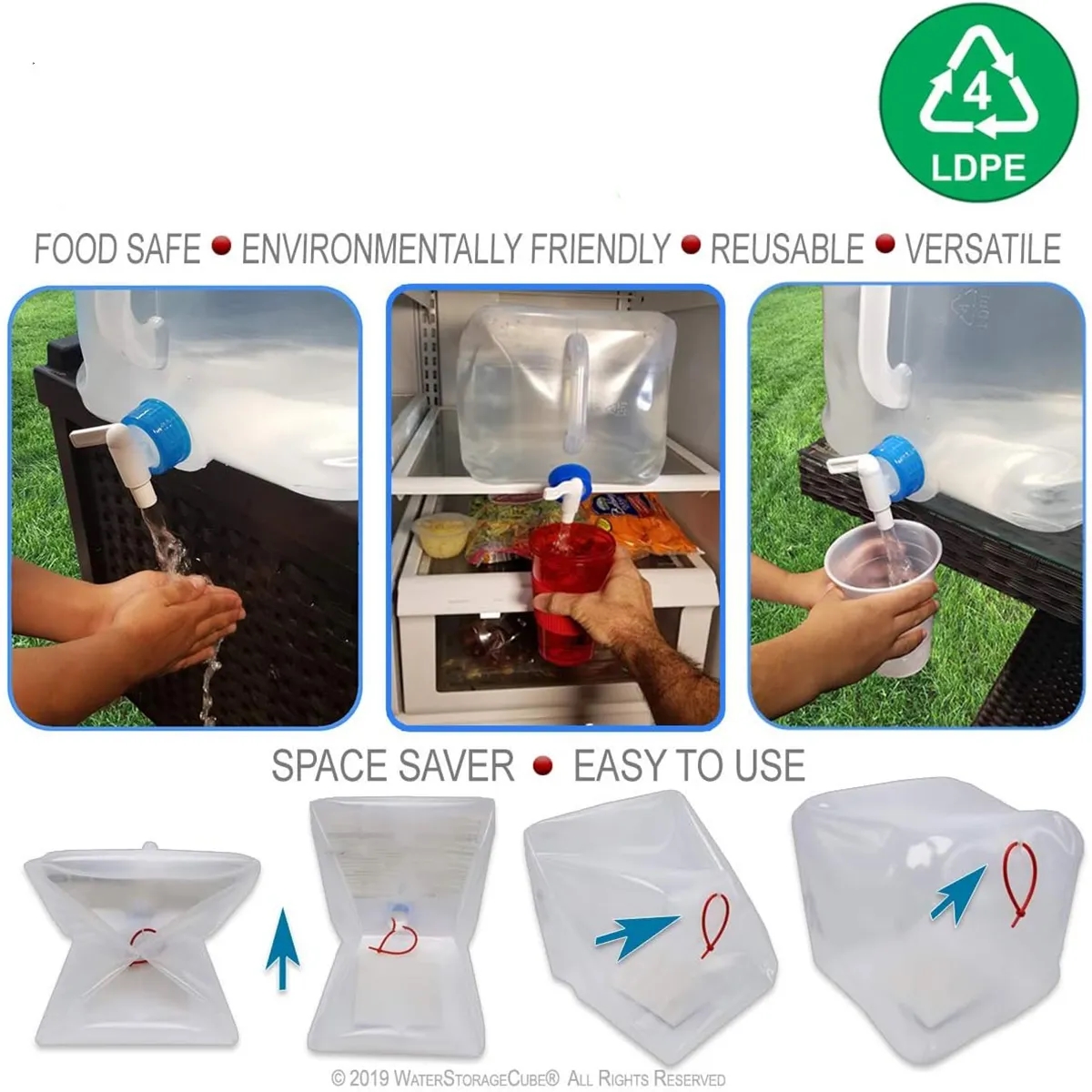 Outdoor Collapsible Water Container Storage with Spigot 2