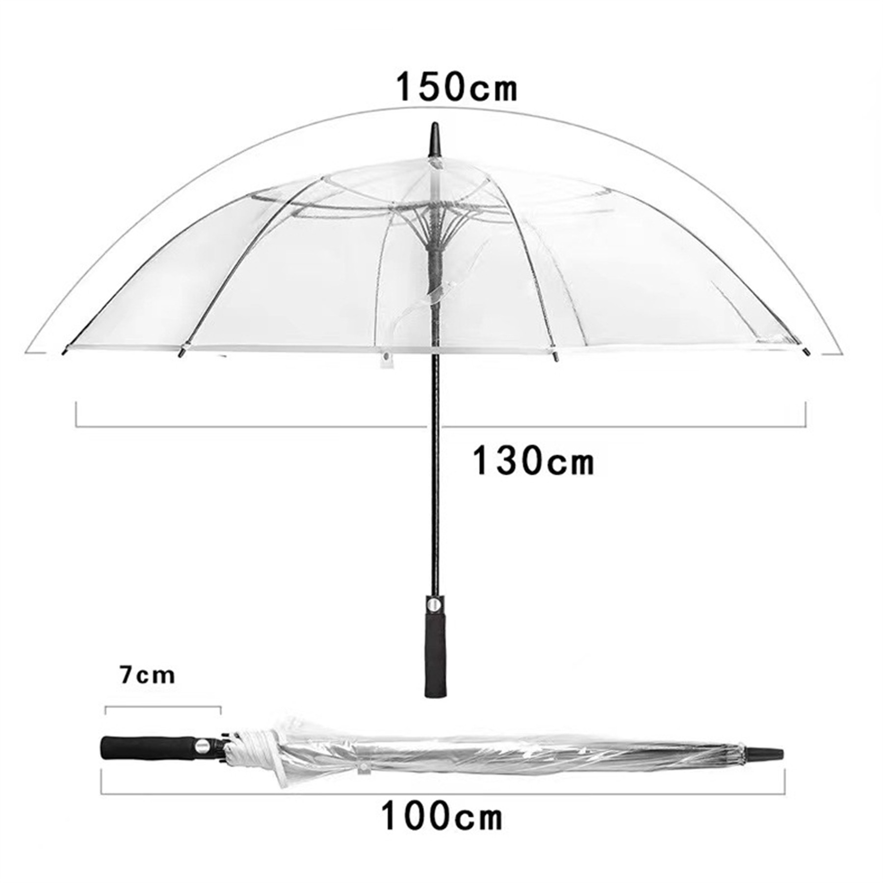 60" Automatic Open Clear Umbrella 1