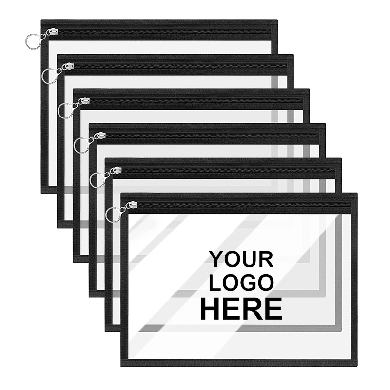6 Pieces Clear Zipper Pouches Pvc Waterproof Pouch 6