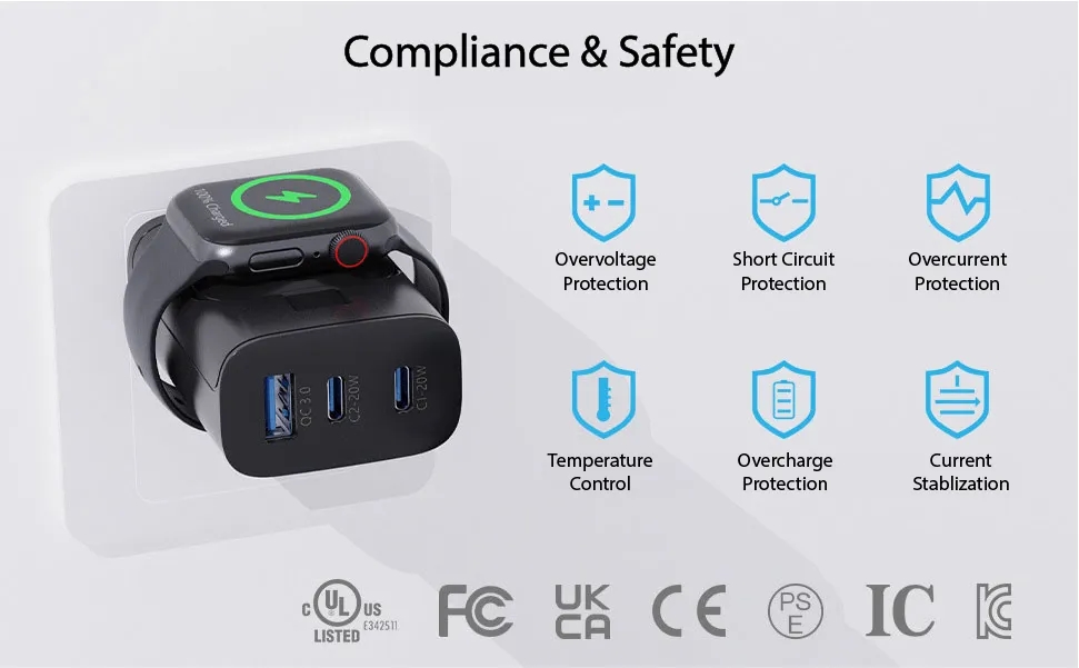 All-in-One Wall Charger with Smart Watch Compatibility 9