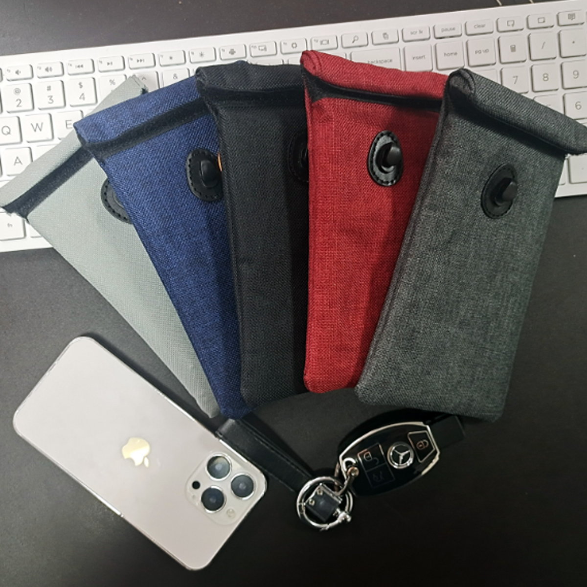 RFID Blocking Mobile Phone Pouch with Drawstring Closure 4
