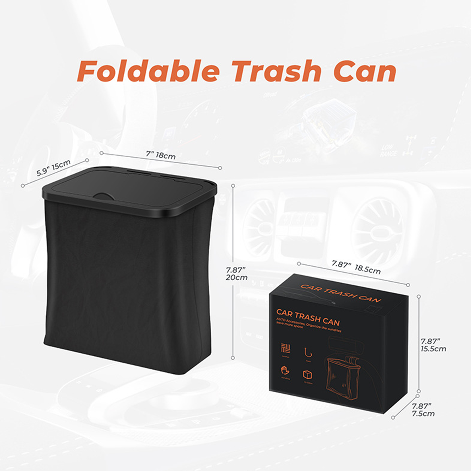 Foldable Large-capacity Car Trash Bin 2