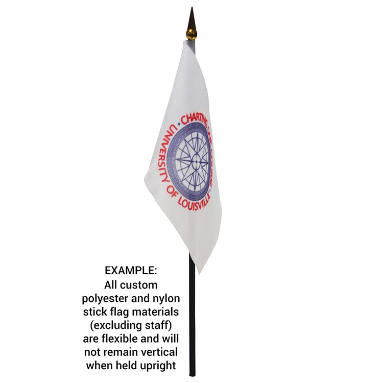 4" x 6" US Imprinted Staff Polyester Stick Flags 2