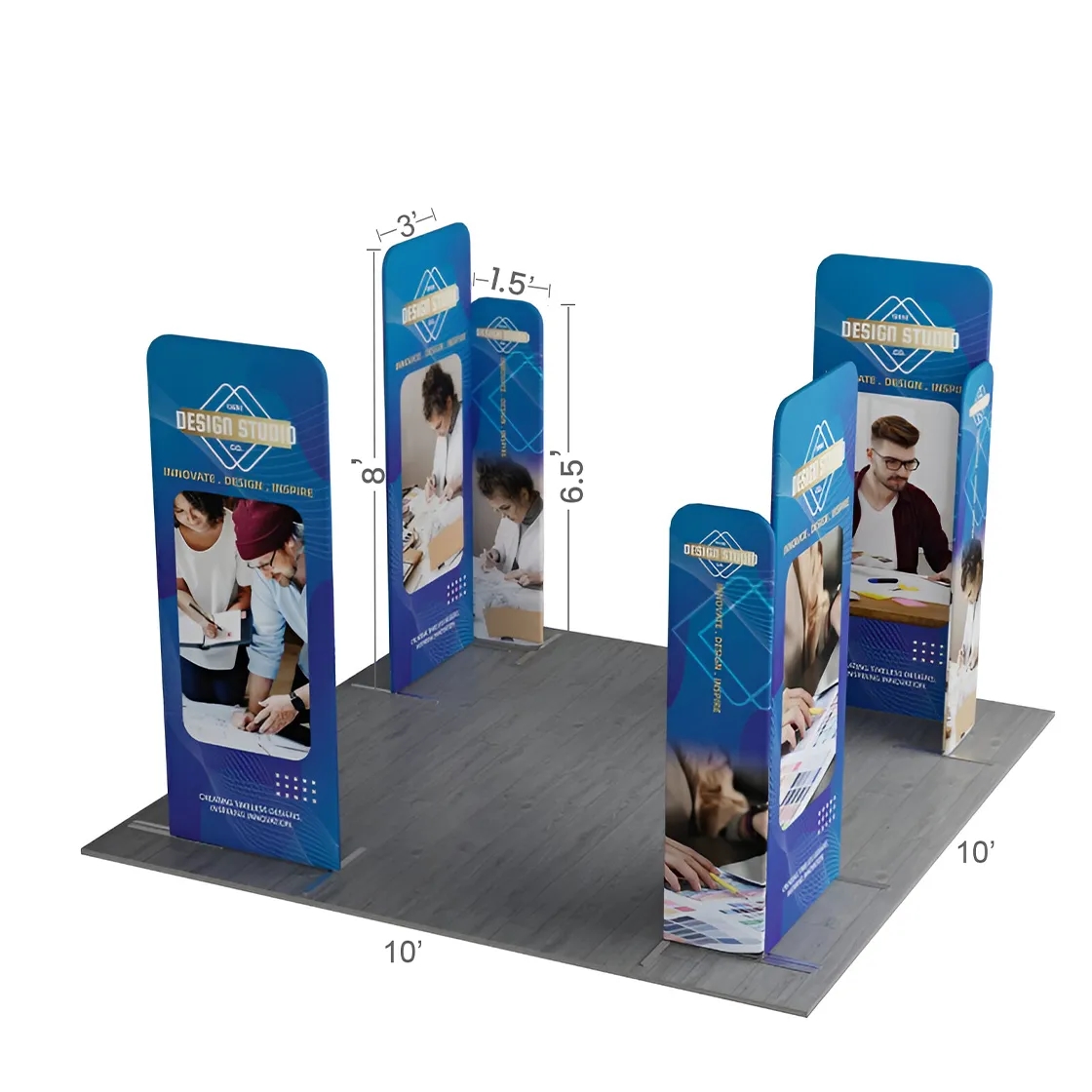 10ft Magnetic Modular Fabric Displays - L Shape Four Corner 7