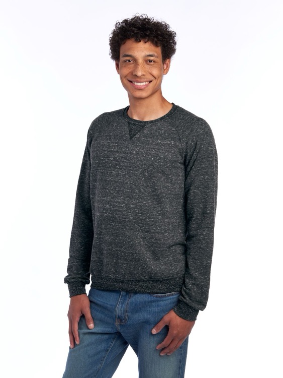 JERZEES Snow Heather Ring-Spun Unisex Raglan Crew 23