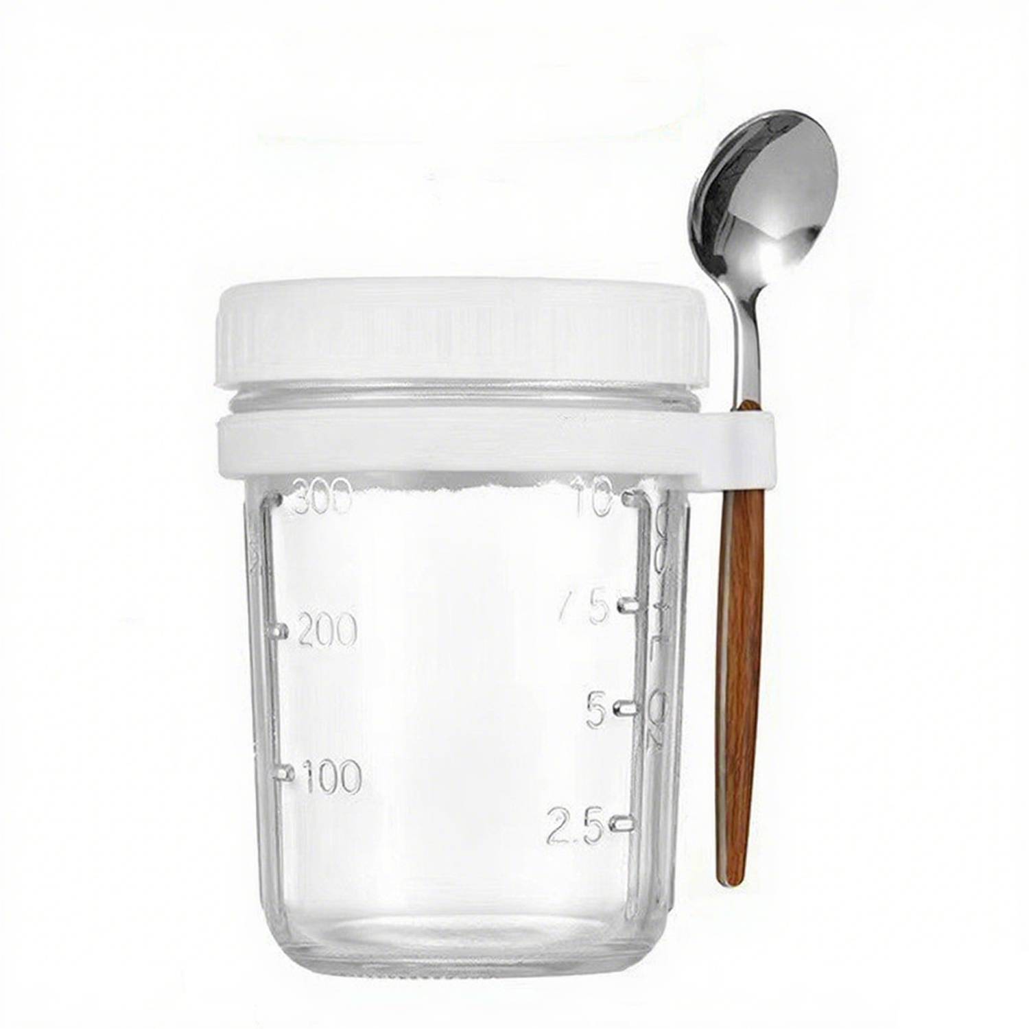 13oz Lead Free Glass Mason Jars w/Spoon 5