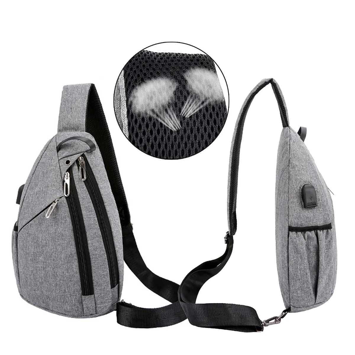 Lightweight Travel Sling Bag Crossbody With USB Charging 6