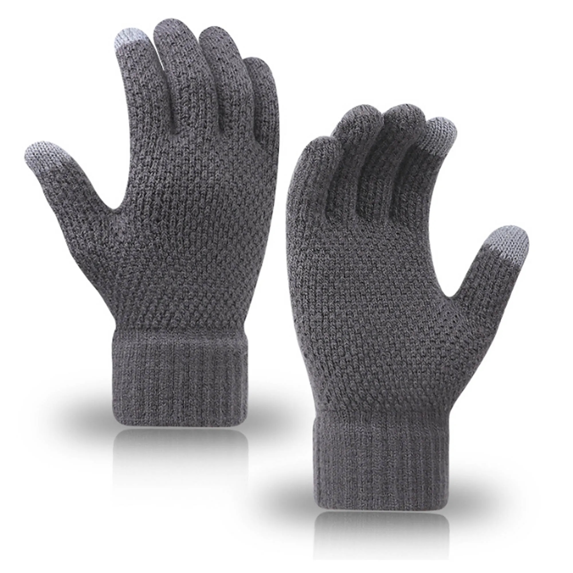 Touchscreen-Compatible Knit Winter Gloves 2