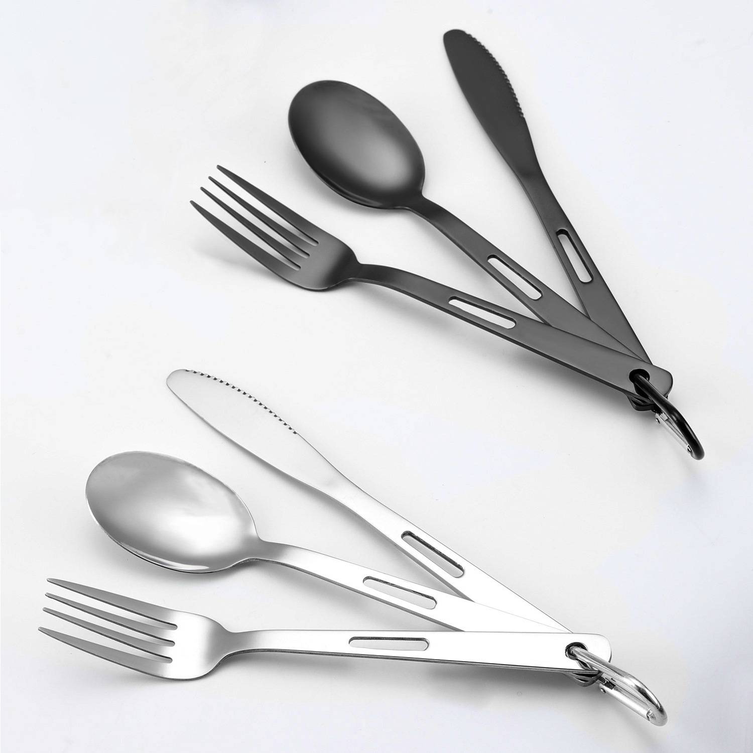 Stainless Steel Cutlery Set With Carabiner 2