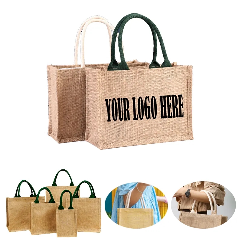 Linen carry-on shopping bag, custom tote bag with logo imprint 7